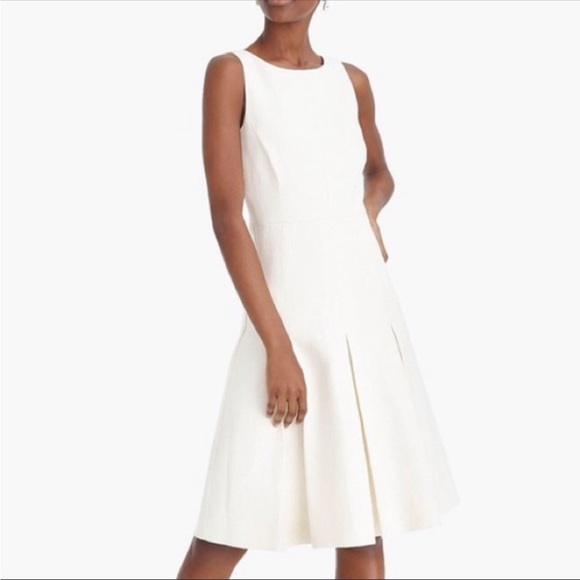 J. Crew Dresses & Skirts - J.Crew 365 Pleated A-Line Dress Structured Linen Ivory Size 6